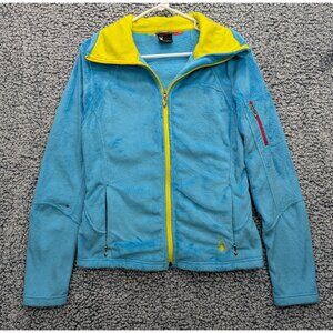 Spyder Fuzzy Fleece Jacket Size S Full Zip Sherpa Colorful Outdoor Hiking Blue